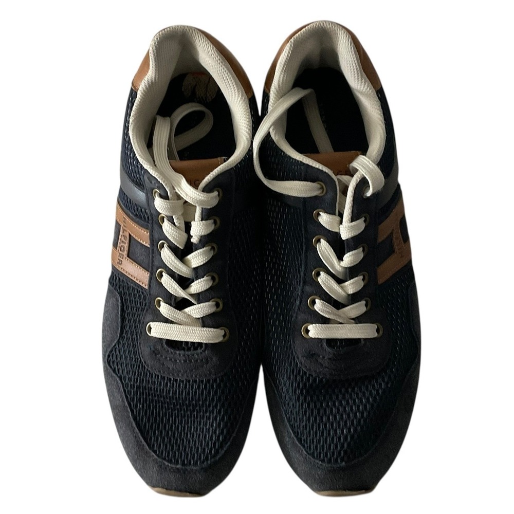 Tommy Hilfiger Mens Valen 2 Navy Blue Cognac Mesh Suede Sneakers TMVALEN2-M 9.5 - Picture 4 of 13